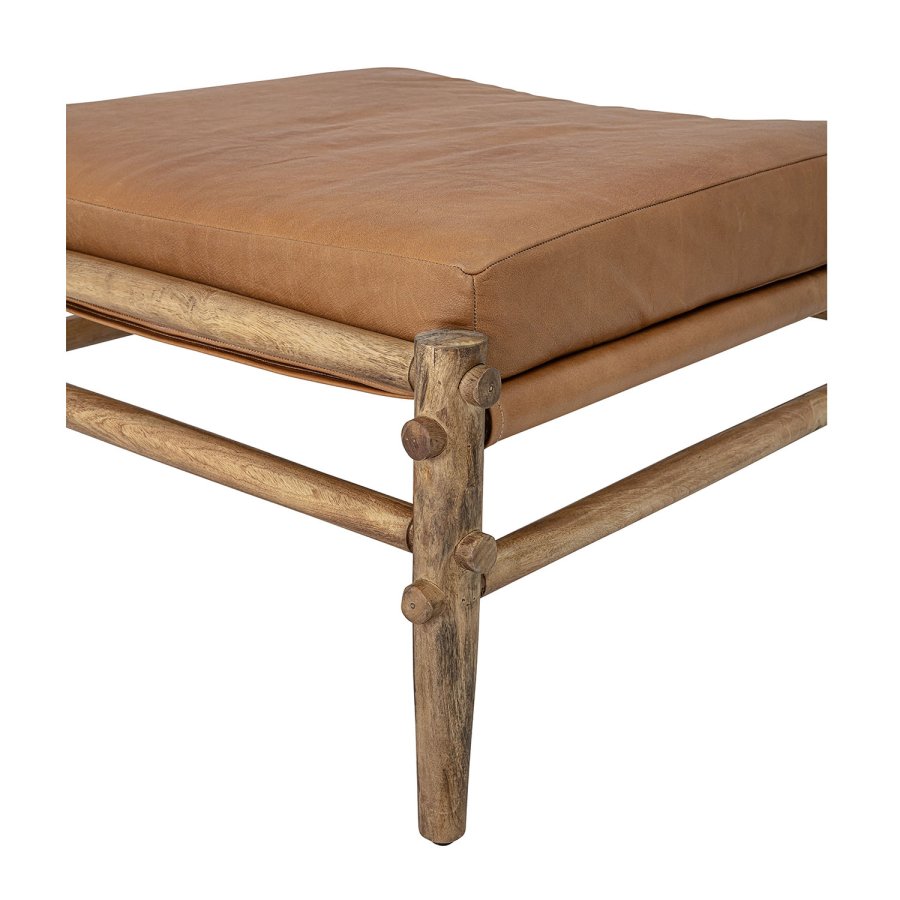 BLOOMINGVILLE Aysia Hocker - Naturleder und natürliches Mangoholz