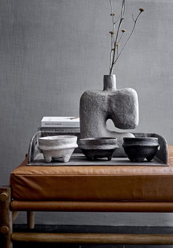 BLOOMINGVILLE Aysia Hocker - Naturleder und natürliches Mangoholz