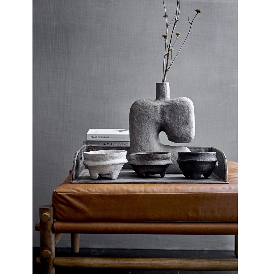 BLOOMINGVILLE Aysia Hocker - Naturleder und natürliches Mangoholz