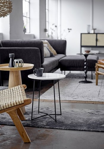 BLOOMINGVILLE Aysia Hocker - Naturleder und natürliches Mangoholz