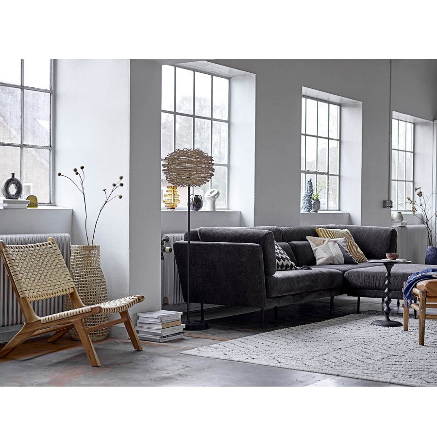 BLOOMINGVILLE Aysia Hocker - Naturleder und natürliches Mangoholz