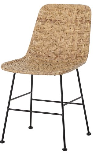 BLOOMINGVILLE Kitty spisebordsstol - natur rattan og jern