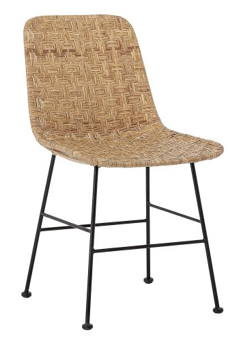 BLOOMINGVILLE Kitty spisebordsstol - natur rattan og jern