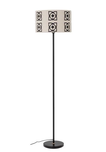 BLOOMINGVILLE Selita Stehlampe - Naturleinen und schwarzes Metall (42)