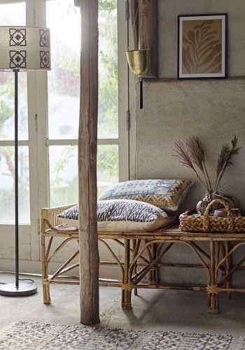 BLOOMINGVILLE Selita Stehlampe - Naturleinen und schwarzes Metall (42)