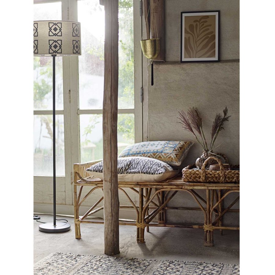 BLOOMINGVILLE Selita Stehlampe - Naturleinen und schwarzes Metall (42)