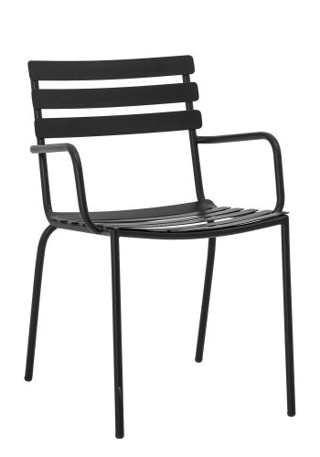 BLOOMINGVILLE Monsi hagestol, med armlener - sort galvanisert jern