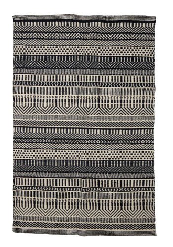 BLOOMINGVILLE Joob golvmatta - svart ull (180x120)