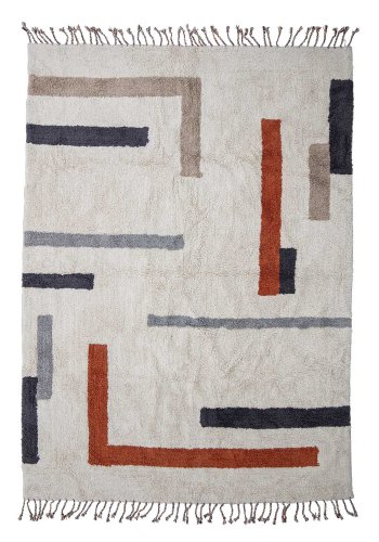 BLOOMINGVILLE Jue golvmatta - flerfrgad bomull (200x140)