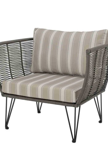 BLOOMINGVILLE Mundo Outdoor-Loungesessel, mit Kissen – grünes Polyesterseil und Metall