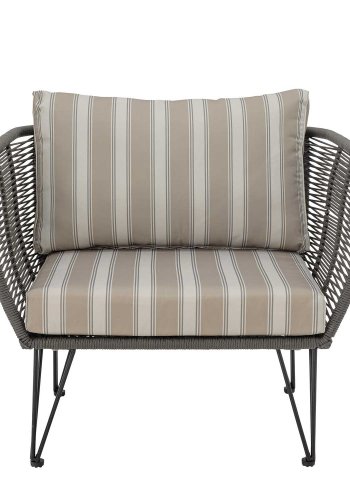 BLOOMINGVILLE Mundo Outdoor-Loungesessel, mit Kissen – grünes Polyesterseil und Metall