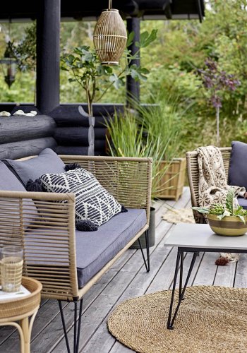 BLOOMINGVILLE Sole Blumentopfabdeckungen, quadratisch - Bambus natur (2er-Set)