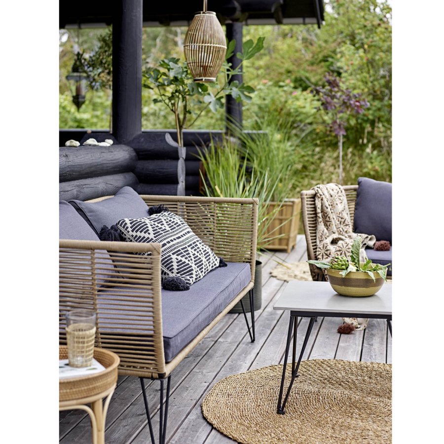 BLOOMINGVILLE Sole Blumentopfabdeckungen, quadratisch - Bambus natur (2er-Set)