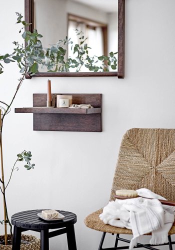 BLOOMINGVILLE Bilbo Hocker - schwarzer Bambus