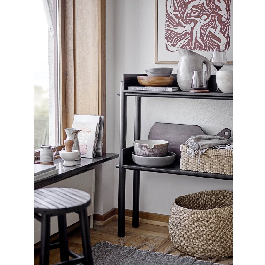 BLOOMINGVILLE Bilbo Hocker - schwarzer Bambus