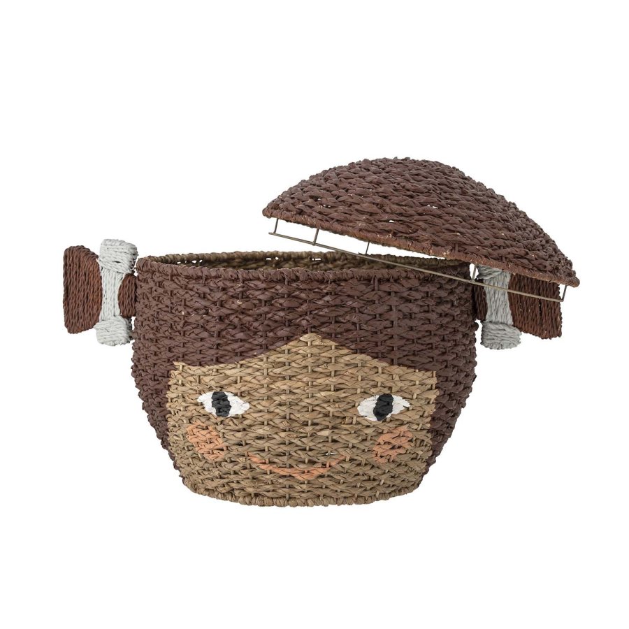 BLOOMINGVILLE MINI Lill Korb, mit Deckel - braunes Bankuangras (41)