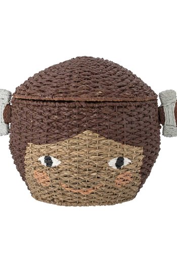 BLOOMINGVILLE MINI Lill Korb, mit Deckel - braunes Bankuangras (41)
