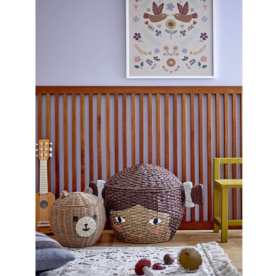 BLOOMINGVILLE MINI Lill Korb, mit Deckel - braunes Bankuangras (41)