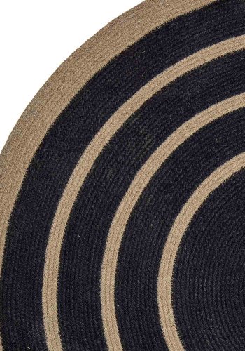 BLOOMINGVILLE Lune gulvteppe, rundt - natur/svart sjgress/jute (120)