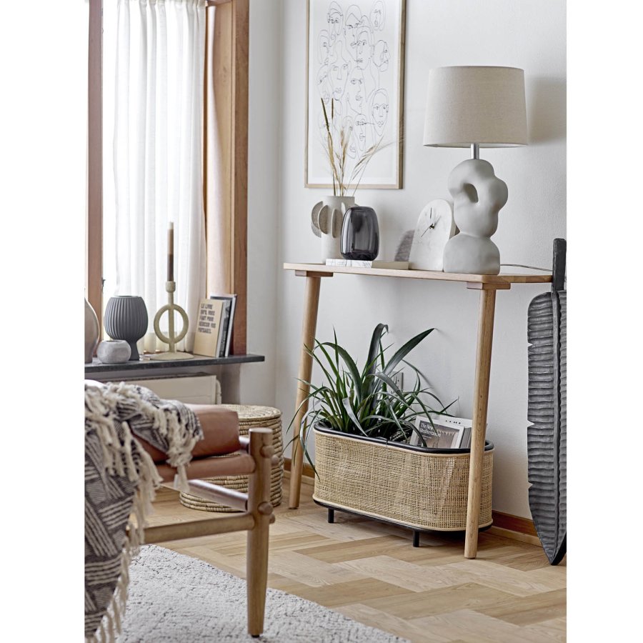 BLOOMINGVILLE Ebbie Pflanzgefäß, oval – natürliches Rattan und Zuckerrohr (70 x 29 (