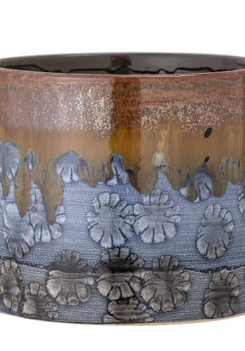 CREATIVE COLLECTION Ina Blumentopfhalter, rund - braunes und mehrfarbiges Steingut (20)