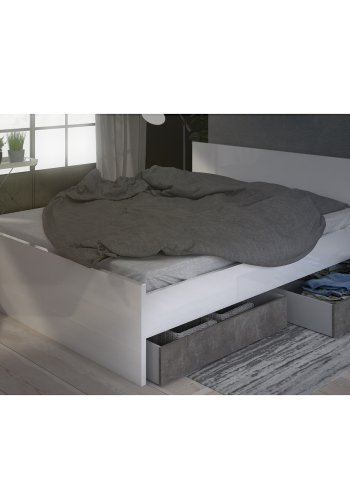 TVILUM Naia Bettschublade - graue Folie (2er-Set)