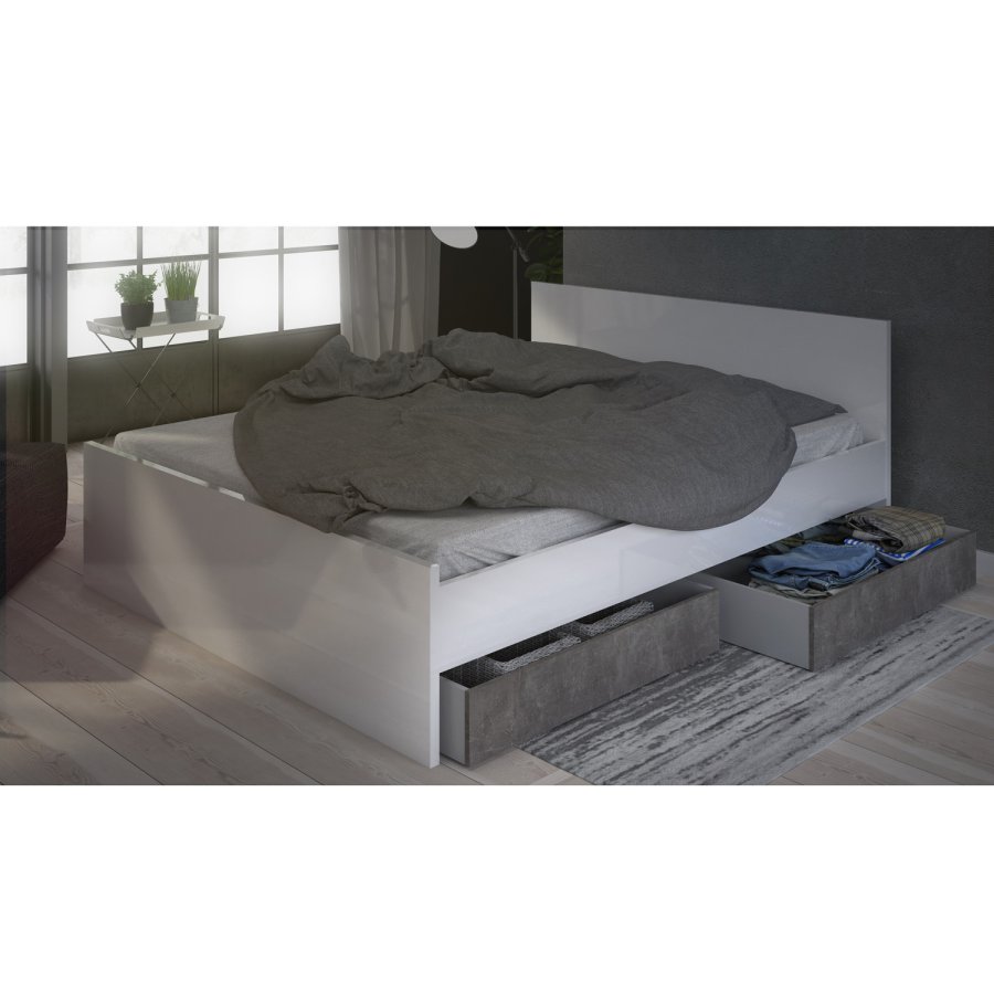 TVILUM Naia Bettschublade - graue Folie (2er-Set)