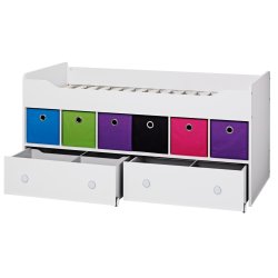 Tekstilkasse - bl/grn/sort stof