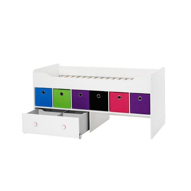 Tekstilkasse - bl/grn/sort stof