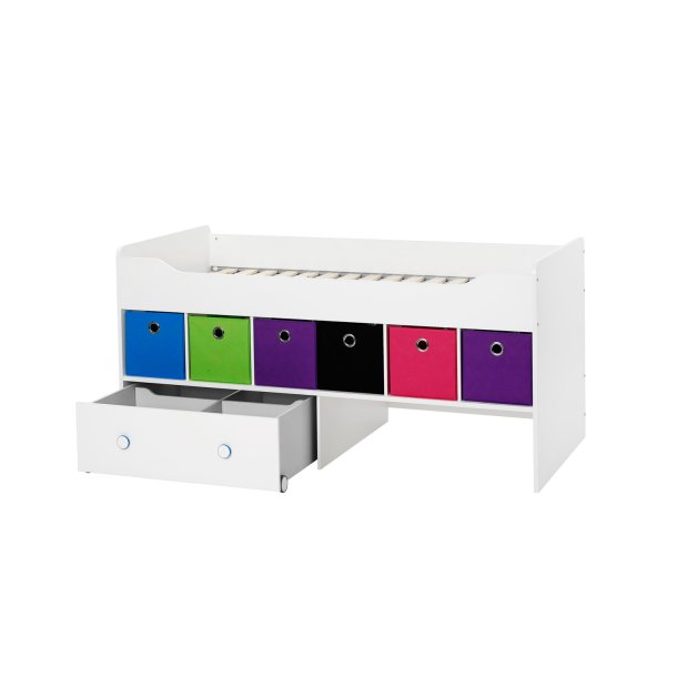 Tekstilkasse - bl/grn/sort stof