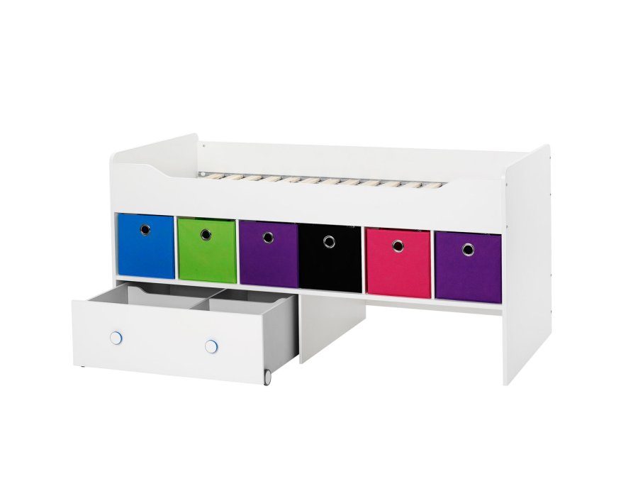 TWILUM Tekstilboks - bl/grnn/svart stoff