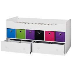 Tekstilkasse - bl/grn/sort stof