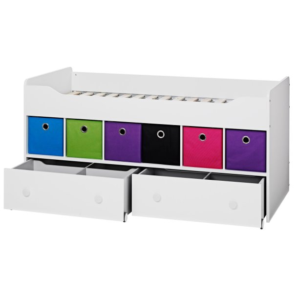 Tekstilkasse - bl/grn/sort stof