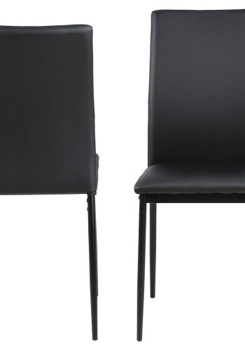 ACT NORDIC Demina spisestol - sort kunstskinn/metall 