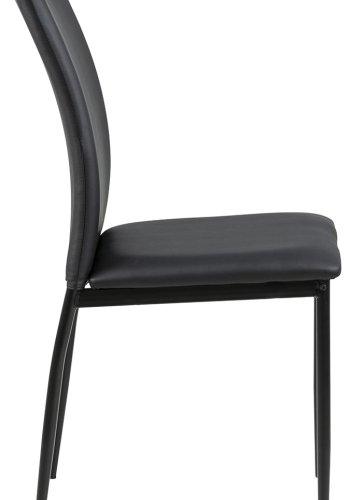 ACT NORDIC Demina spisestol - sort kunstskinn/metall 