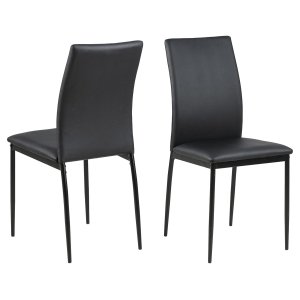 ACT NORDIC Demina spisebordsstol - sort kunstlder/metal 