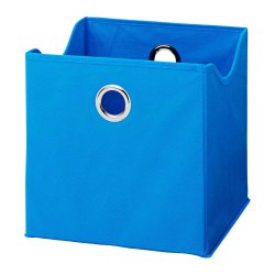 Tekstilkasse - bl/grn/sort stof