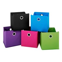 Tekstilkasse - bl/grn/sort stof