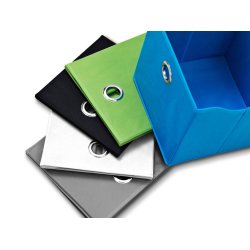 Tekstilkasse - bl/grn/sort stof