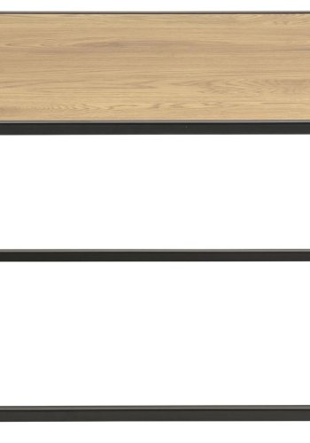 ACT NORDIC Seaford Couchtisch - Natur/Schwarz Papier Wildeiche/Metall, quadratisch (60x60)