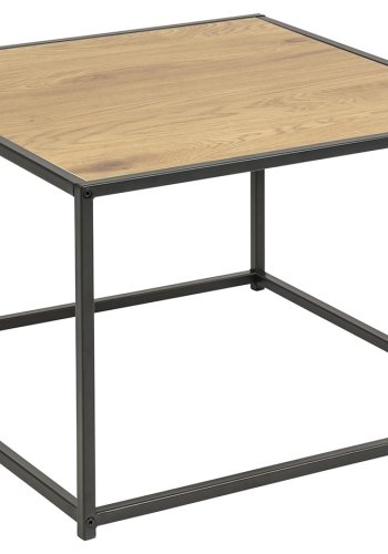 ACT NORDIC Seaford Couchtisch - Natur/Schwarz Papier Wildeiche/Metall, quadratisch (60x60)