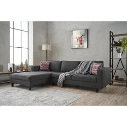 NORDV�RK Kale Linen hj�rnesofa, venstre - antracitgr� polyester