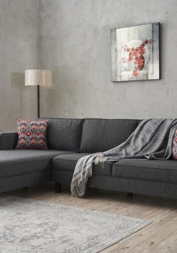 NORDVRK Kale Lin Venstre - Antrasitt Hjrnesofa