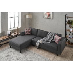NORDV�RK Kale Linen hj�rnesofa, venstre - antracitgr� polyester