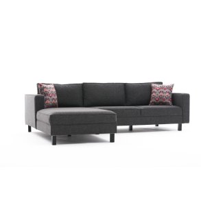 NORDV�RK Kale Linen hj�rnesofa, venstre - antracitgr� polyester