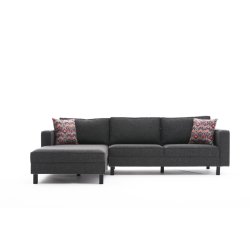 NORDV�RK Kale Linen hj�rnesofa, venstre - antracitgr� polyester