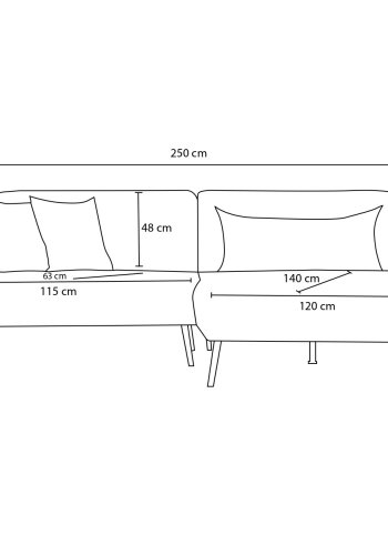 NORDVRK Revos Right - Gr hjrnesofa