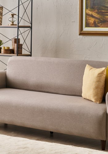NORDVRK Noya Linen - Kremfarget 3-seters sofa