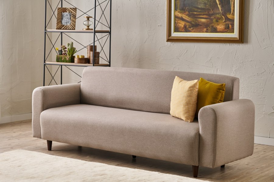 NORDVRK Noya Linen - Kremfarget 3-seters sofa