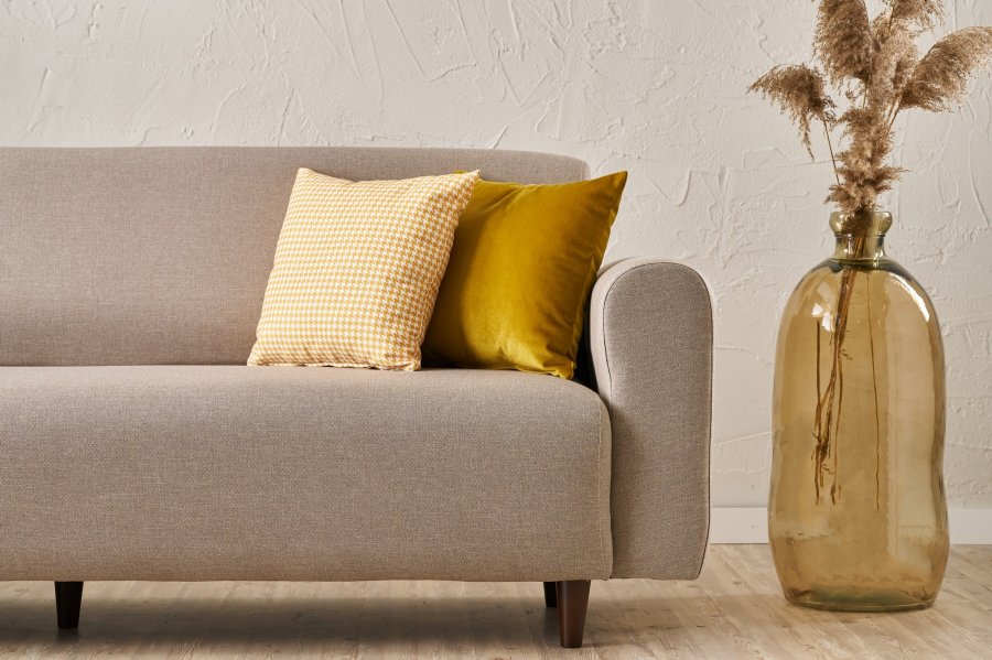 NORDVRK Noya Linen - Kremfarget 3-seters sofa